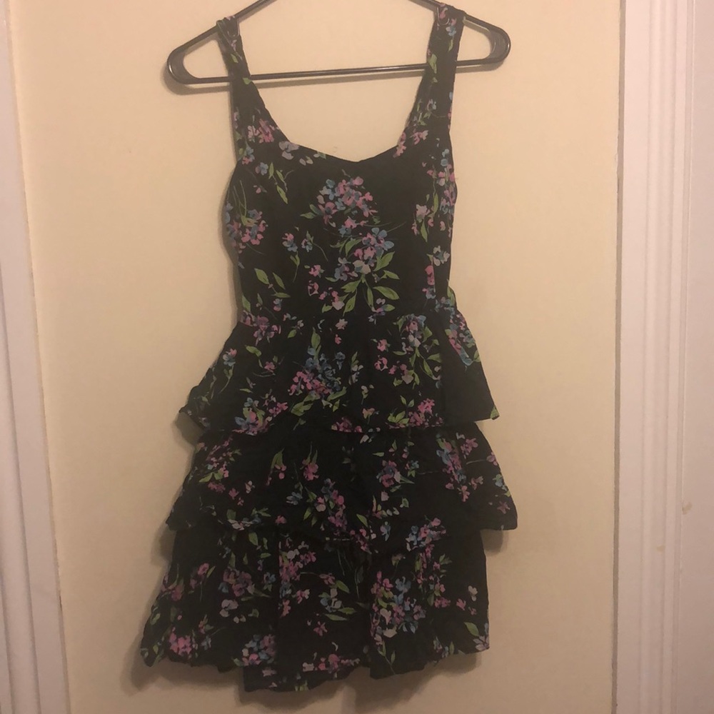 Black dress with floral pattern